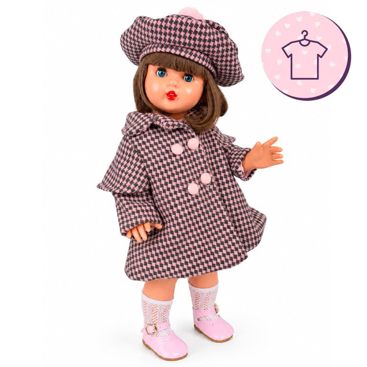Tenue pour poupée Mariquita Pérez 50 cm - Manteau d'hiver à carreaux