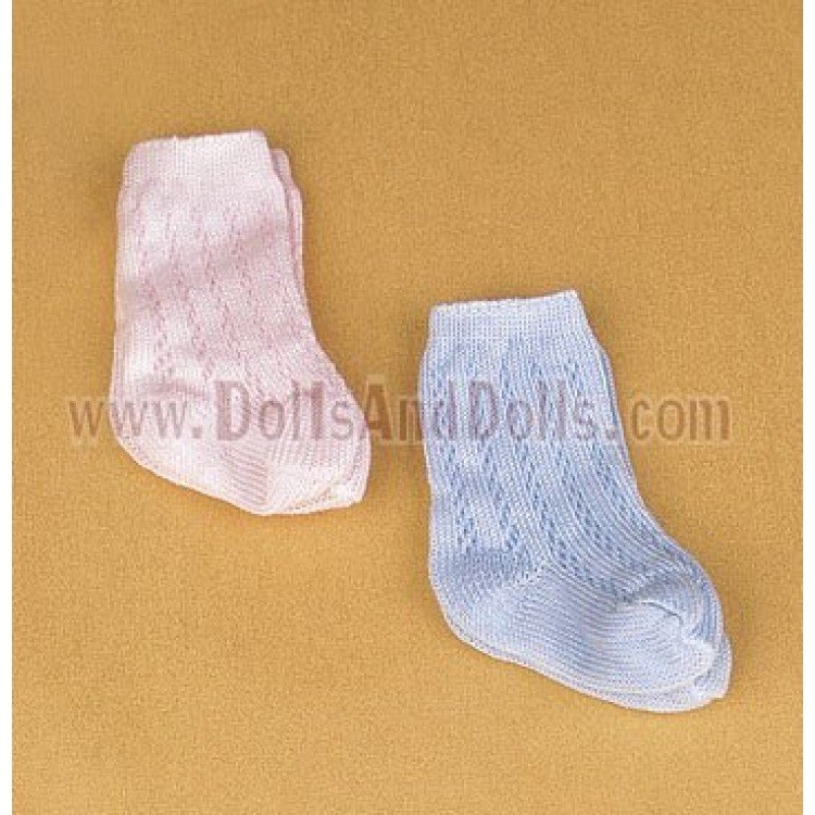 Chaussettes rose pastel et bleu (une paire de chaque)