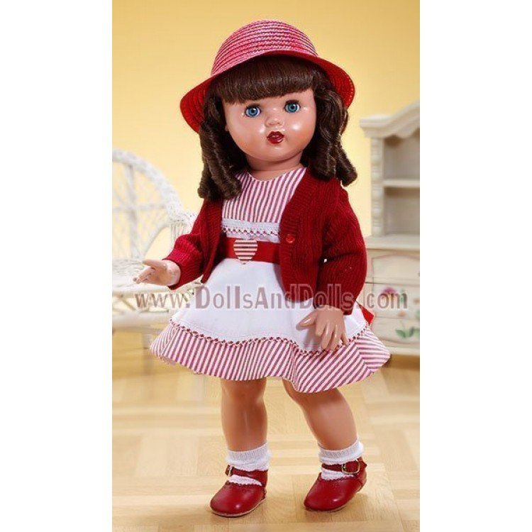 Robe Mariquita Pérez blanche à rayures rouges.