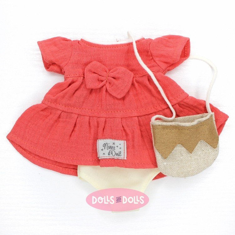 Vêtements pour poupées Nines d'Onil 30 cm - Mia - Robe rose avec sac