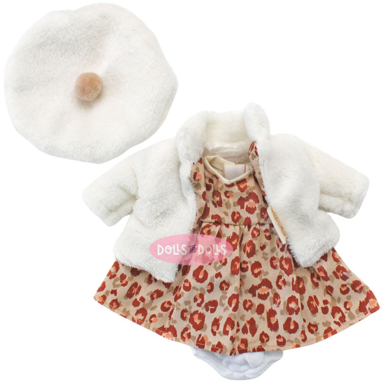 Vêtements pour poupées Nines d'Onil 30 cm - Pippa - Robe à imprimé animalier avec veste et béret