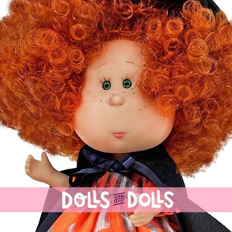 Poupée Nines d'Onil 23 cm - Little Mia Halloween aux cheveux roux bouclés (Sorcière)