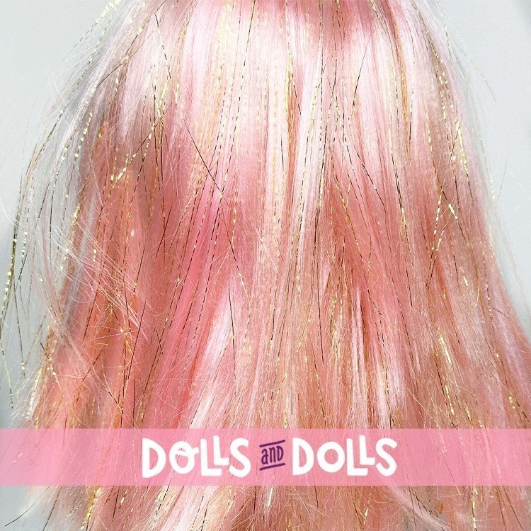 Poupée Nines d'Onil 30 cm - Mia Glitter avec des cheveux roses