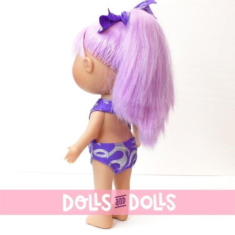 Poupée Nines d'Onil 30 cm - Mia summer avec des cheveux lilas et un maillot de bain