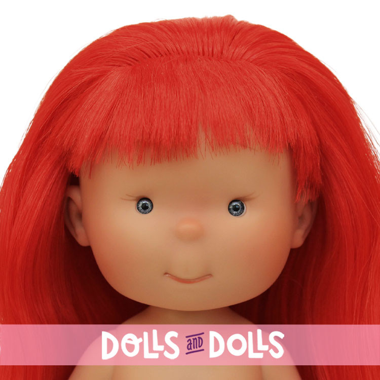 Poupée Nines d'Onil 30 cm - Pippa aux cheveux roux avec une frange et aux yeux gris - Sans vêtements