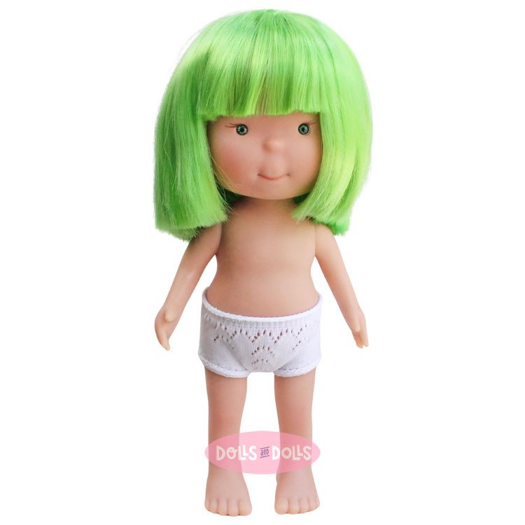 Poupée Nines d'Onil 30 cm - Pippa aux cheveux lisses verts - Sans vêtements