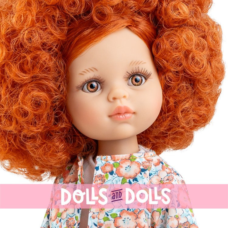 Poupée Paola Reina 32 cm - Las Amigas - Cristi avec une veste à fleurs et une jupe orange