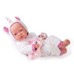 Poupée Antonio Juan 42 cm - Nouveau-né en costume de licorne