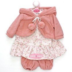 Tenue pour poupée Antonio Juan 52 cm - Collection Mi Primer Reborn - Robe fleurie avec veste rose clair