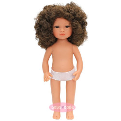 Poupée D'Nenes 34 cm - Celia aux cheveux bruns bouclés sans vêtements