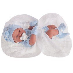 Poupée Antonio Juan 42 cm - Garçon nouveau-né avec couverture tricotée