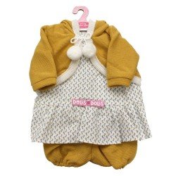 Tenue pour poupée Antonio Juan 52 cm - Collection Mi Primer Reborn - Robe fleurie avec veste moutarde