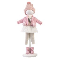 Vêtements pour poupées Llorens 35 cm - Robe en forme de cœur avec veste à pompon, bonnet et chaussettes