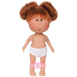 Poupée Nines d'Onil 23 cm - Little Mia aux cheveux roux attachés en chignons et aux yeux verts - Sans vêtements