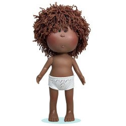 Poupée Nines d'Onil 30 cm - Mio aux cheveux laineux bruns - Sans vêtements