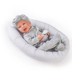 Poupée Antonio Juan 42 cm - Carla nouveau-né avec berceau-nid