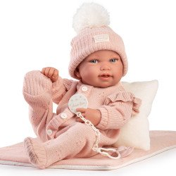 Poupée Antonio Juan 42 cm - Nouveau-né Pipa avec un couvre-lit