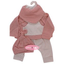 Tenue de poupée Antonio Juan 40-42 cm - Collection Sweet Reborn - Ensemble rose à rayures et bonnet