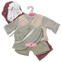 Tenue pour poupée Antonio Juan 40-42 cm - Ensemble vert-beige avec chapeau et sac de couchage