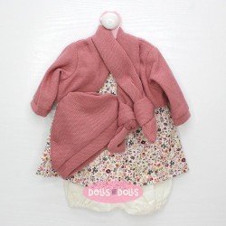 Tenue pour poupée Antonio Juan 52 cm - Collection Mi Primer Reborn - Robe fleurie avec veste, bonnet et écharpe