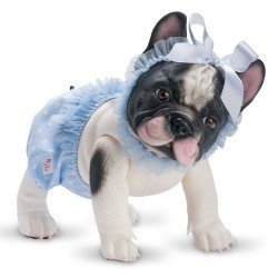 Poupée animal Así 32 cm - Lilly le Bouledogue avec culotte bleue