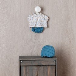 Tenue pour poupée Así 28 cm - Chemise à fleurs avec culotte et bonnet bleu pour poupée Gordi