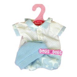 Tenue de poupée Antonio Juan 26-27 cm - Ensemble étoiles et pois bleus avec couverture