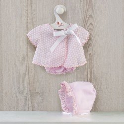 Tenue pour poupée Así 43 cm - Robe rose piqué avec cercles blancs pour poupée María