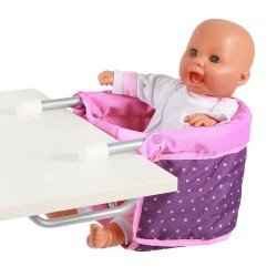 Chaise relevable pour table pour poupées jusqu'à 60 cm - Bayer Chic 2000 - Dots Purple Pink
