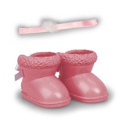 Chaussures et accessoires pour poupée Nenuco 35 cm - Bottes d'hiver roses avec bandeau