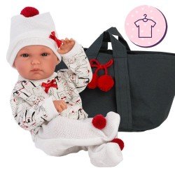 Vêtements pour poupées Llorens 35 cm - Barboteuse imprimé animal avec bonnet