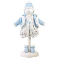 Vêtements pour poupées Llorens 33 cm - Ensemble bleu avec robe imprimée