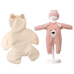 Vêtements pour poupées Llorens 36 cm - Pyjama et couverture en forme d'ourson avec bonnet assorti