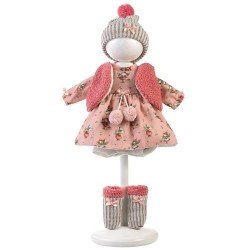 Vêtements pour poupées Llorens 40 cm - Robe rose à fleurs avec gilet, chapeau et chaussettes