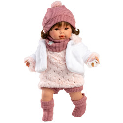 Poupée Llorens 42 cm - Carla pleureuse dans une robe d'hiver étoilée