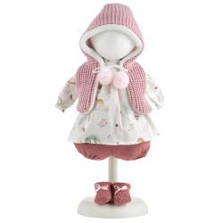 Vêtements pour poupées Llorens 38 cm - Robe à capuche à imprimé animalier