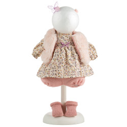 Vêtements pour poupées Llorens 38 cm - Robe fleurie beige avec tête de papillon
