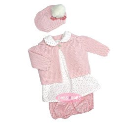 Robe pour poupée Marina & Pau 45 cm - Reborn - Ensemble tricoté rose