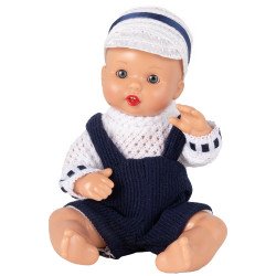Mini poupée bébé Juanín 20 cm - Avec salopette bleu marine