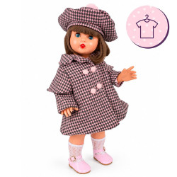 Tenue pour poupée Mariquita Pérez 50 cm - Manteau d'hiver à carreaux