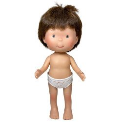 Poupée Nines d'Onil 30 cm - Pippo aux cheveux bruns raides et yeux gris - Sans vêtements