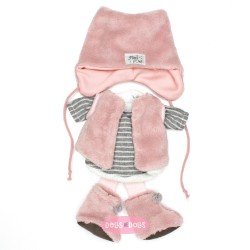 Vêtements pour poupées Mia 30 cm - Ensemble rayé avec gilet, bonnet et bottes