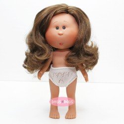 Poupée Nines d'Onil 23 cm - Little Mia brune aux cheveux ondulés - Sans vêtements