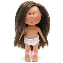 Poupée Nines d'Onil 23 cm - Little Mia aux cheveux bruns et raides - Sans vêtements