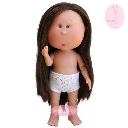 Poupée Nines d'Onil 30 cm - Mia ARTICULÉE - Mia aux cheveux lisses châtains - Sans vêtements