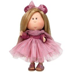 Poupée Nines d'Onil 30 cm - Mia blonde dans une robe en tulle rose
