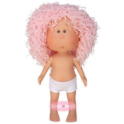 Poupée Nines d'Onil 30 cm - Mia aux cheveux laineux roses - Sans vêtements