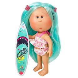 Poupée Nines d'Onil 30 cm - Mia summer avec des cheveux turquoise et un maillot de bain