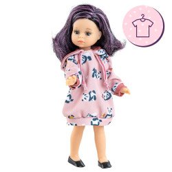 Ensemble pour poupée Paola Reina 21 cm - Las Miniamigas - Maria José - Robe rose avec pandas