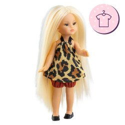 Ensemble pour poupée Paola Reina 21 cm - Las Miniamigas - Nahia - Robe à imprimé animalier